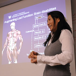 Yoky Matsuoka, computer science and engineering, lectures about her research in robot-controlled artificial limbs.